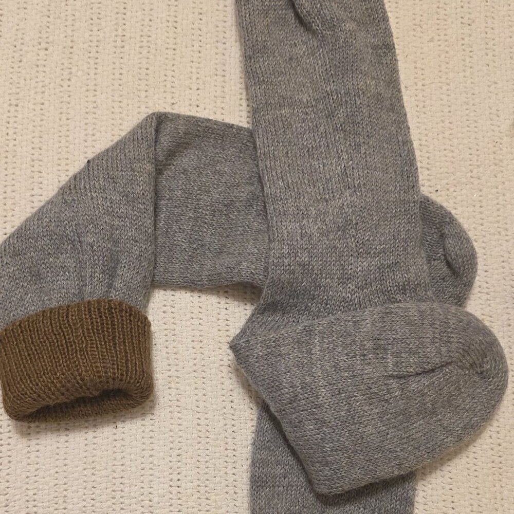 Gray & Tan Reversible Alpaca Boot Socks – Thick, Soft & Ultra-Warm  NEW